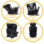 Seggiolino Auto Isofix Girevole 40-150 cm Reclinabile dalla Nascita I-Size Taos Grigio Made in Germany