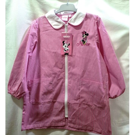 Grembiule Asilo Minnie con Zip 6 Anni 116 cm tg.65 Rosa Quadretti Disney Bambina