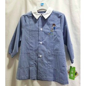 Grembiule Asilo Bambino Siggi 2 Anni Azzurro 92 cm tg.45 Calciatore Quadretti