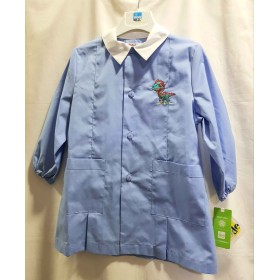 Grembiule Asilo Bambino Siggi 3 Anni Azzurro 98 cm tg.50 Dinosauro Tinta Unita