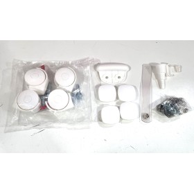 Kit Ricambio Cassettiera Asia Bianco Cam con 4 Ruote, 4 Pomelli e Maniglia Fasciatoio