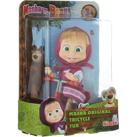 Bambola Masha e Orso 10 cm con Bici Triciclo Simba 3 Anni+