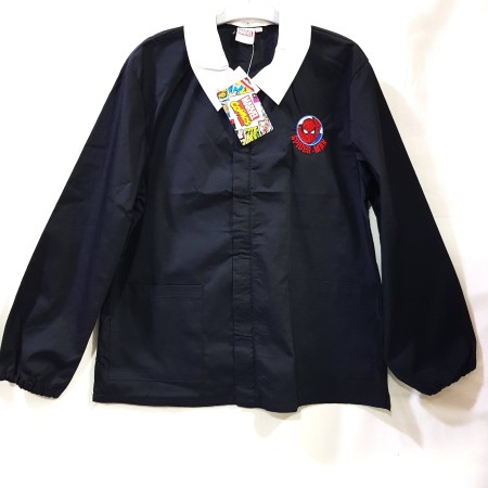 Grembiule Spiderman Scuola Nero con Zip 6-7 Anni Colletto Bianco tg. 70 122 cm Marvel