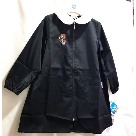 Grembiule Scuola Bambina Siggi Nero 6 Anni Zip tg.65 116 cm Girl Cerniera