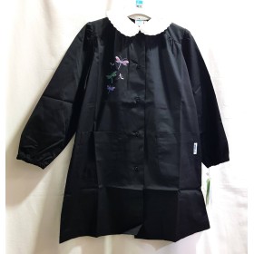 Grembiule Scuola Bambina Siggi Nero 7 Anni con Bottoni tg.70 122 cm Libellule