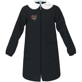 Grembiule Scuola Bambina Siggi Nero 9 Anni con Bottoni tg.80 134 cm Cuore