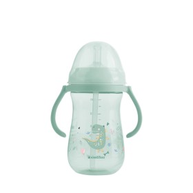 Tazza con Cannuccia in Silicone 300 ml Verde Menta Dino World con Manici 8 Mesi+ Kikka Boo