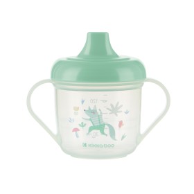 Bicchiere Antigoccia Bambini in Plastica 150 ml Verde Menta Forest Party con Manici 8 Mesi+ Kikka Boo