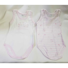 Body Senza Maniche Ellepi 24 Mesi 92 cm Rosa Cotone Set 2 Body Bambina