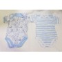 Body Maniche Corte Ellepi 3 Mese 62 cm Cotone Azzurro Set 2 Body Bambino 