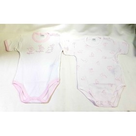 Body Maniche Corte Ellepi 6 Mesi 68 cm Cotone Rosa Set 2 Body Bambina