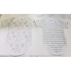 Body Maniche Corte Ellepi 24 Mesi 92 cm Cotone Grigio Set 2 Body Bambino 