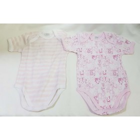 Body Maniche Corte Ellepi 24 Mesi 92 cm Cotone Rosa Set 2 Body Bambina