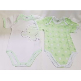 Body Maniche Corte Ellepi 36 Mesi 98 cm Cotone Verde Set 2 Body Bambino 