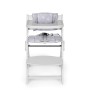 Sedia Evolutiva Legno Pieghevole Seggiolone Bianco con Imbottitura Grigia 6 Mesi+