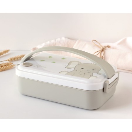 Contenitore Termico Pappa Bambini Lunch Box Inox 550 ml con Tappo Ermetico e Maniglia Grigio 4 Mesi+ Kiokids