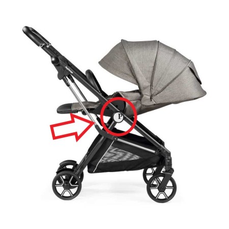 Placca Laterale Logo Peg Perego Passeggino Vivace Argento Ricambio Originale