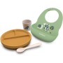 Set Pappa Silicone 4 Mesi+ con Piatto con Ventosa, Bavaglino, Bicchiere e Cucchiaio Miniland