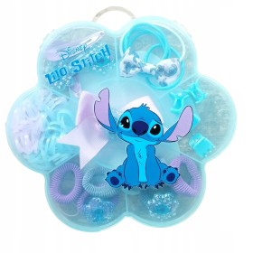 Set Capelli Stitch per Bambina Pinzette, Elastici, Accessori e Organizer Lilo e Stitch Disney