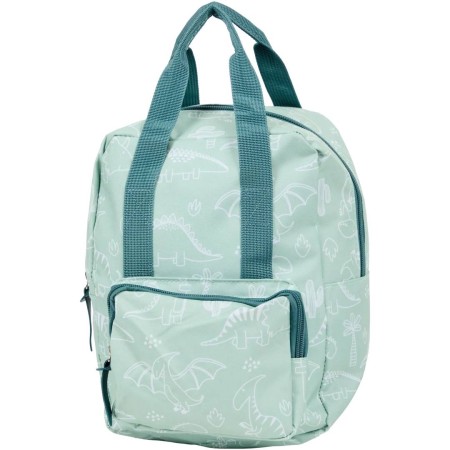 Zainetto Asilo Dinosauro 27 cm Zaino Verde con Tasche