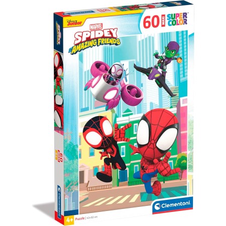 Puzzle Spidey 60 Pezzi 4 Anni+ Supercolor Maxi 62x42 cm Clementoni