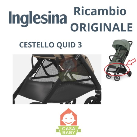 Cestino Inglesina Quid 3 Ricambio Cestello Portaoggetti Passeggino 2025 Nero Ricambio Originale