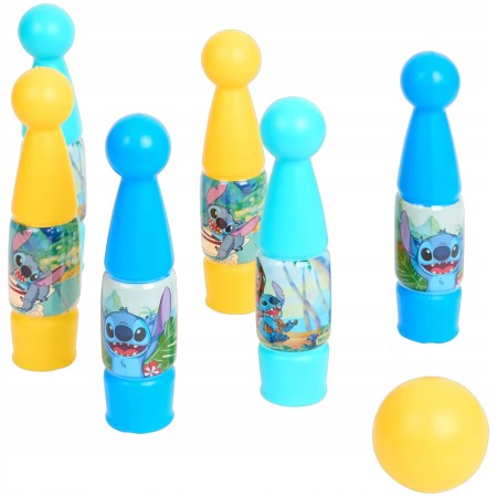 Birilli Bowling per Bambini Stitch in Plastica 6 Birilli con Palla Disney 3 Anni+