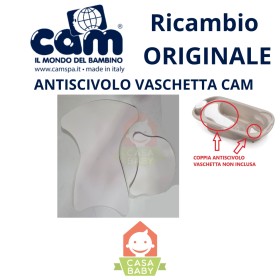 Tappetino Antiscivolo Vasca Neonato Cam Ricambio per Vaschetta Baby Bagno Bianco Set 2 Pezzi Originale