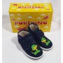 Pantofole Bambino 29 Blu Chiuse con Velcro in Tela Made in Italy 350 Pokerino