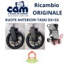 Ruote Anteriori Cam Taski 2 Ruote Completa Nero Ricambio Originale Destra+Sinistra