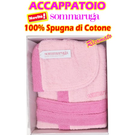 Accappatoio Bambina 6-8 Anni in Spugna Rosa Sommaruga