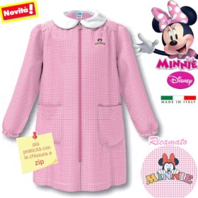 Grembiule Asilo Minnie con Zip 3 Anni 98 cm tg.50 Rosa Quadretti Disney Bambina