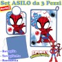Set Asilo Spidey Marvel in Spugna con Bavagliolo, Asciugamano e Sacca