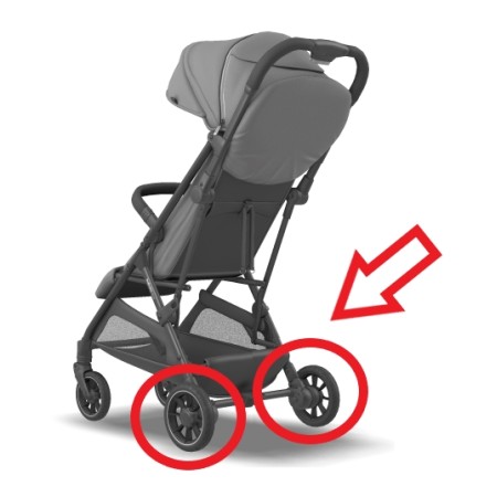 Inglesina Now Ruote Posteriori Passeggino Ricambio Originale Nere Coppia 2 Ruote