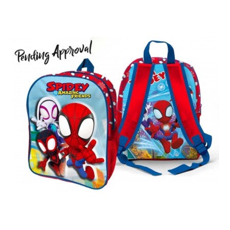 Zaino Spidey Asilo Bambino 3D Azzurro Rosso Marvel 30 cm Originale