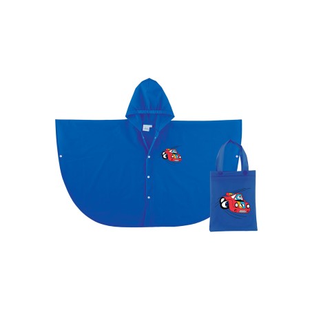 Mantellina Pioggia Siggi 5-6 Anni Blu con Sacca e Cappuccio PVC