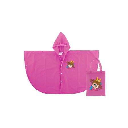 Mantellina Pioggia Siggi 5-6 Anni Rosa con Sacca e Cappuccio PVC