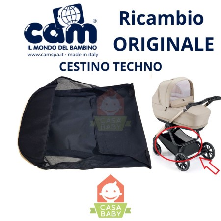 Cestino Passeggino Cam Techno Portaoggetti Nero Ricambio Originale