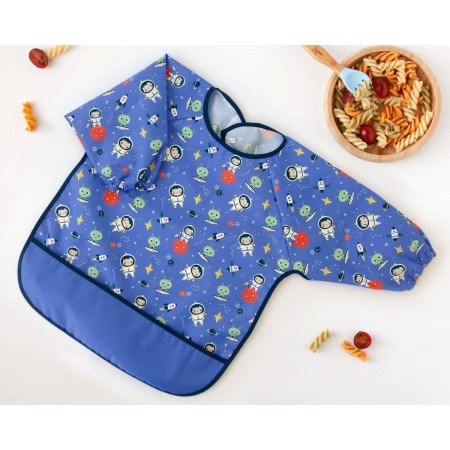 Bavaglino con Maniche Pappa Impermeabile Blu Kio Kids 4 Mesi+