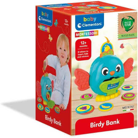 Gioco Montessori Salvadanaio Uccellino Birdy Bank 12 Mesi+ Baby Clementoni