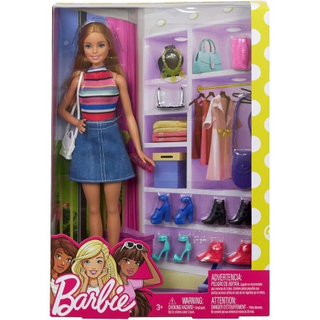 Barbie Armadio con Accessori e Scarpe FVJ42 Mattel 3 Anni+