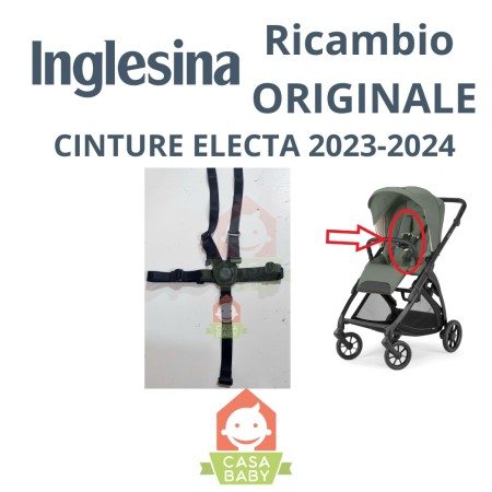 Cinture Passeggino Inglesina Electa per Modelli 2023 2024 Nero Ricambio Cinghie Originale