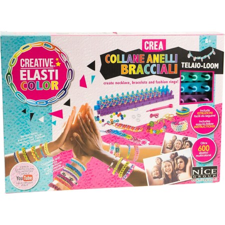 Elastici per Braccialetti Collane e Anelli con Telaio 8 Anni+ 600 Pezzi Creative Elasti Color Nice