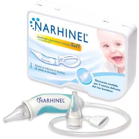 Aspiratore Nasale Neonato Narhinel con 2 Ricambi Inclusi 0 Mesi+