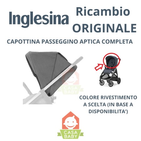 Capottina Passeggino Inglesina Aptica Ricambio Originale Tessile con Telaio