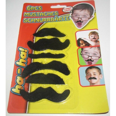 Baffi Finti per Bambini Neri 6pz 98419 Eddy Toys