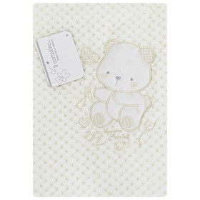 Coperta Lettino Pile Invernale Beige Copertina 100x140 cm Orsetto Amore NG549 Nazareno Gabrielli