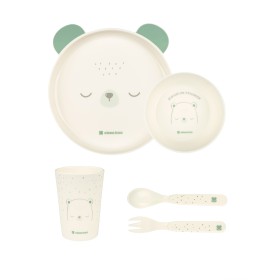 Set Pappa 6 Mesi+ con Piatti, Bicchiere e Posate Bear Mint 31302040135 Kikka Boo