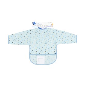 Bavaglino con Maniche Pappa Impermeabile Azzurro Kikka Boo 6 Mesi+