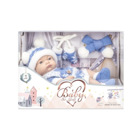 Bambola Reborn Maschio Neonato Abbigliamento Invernale Azzurro 38 cm Baby So Lovely
